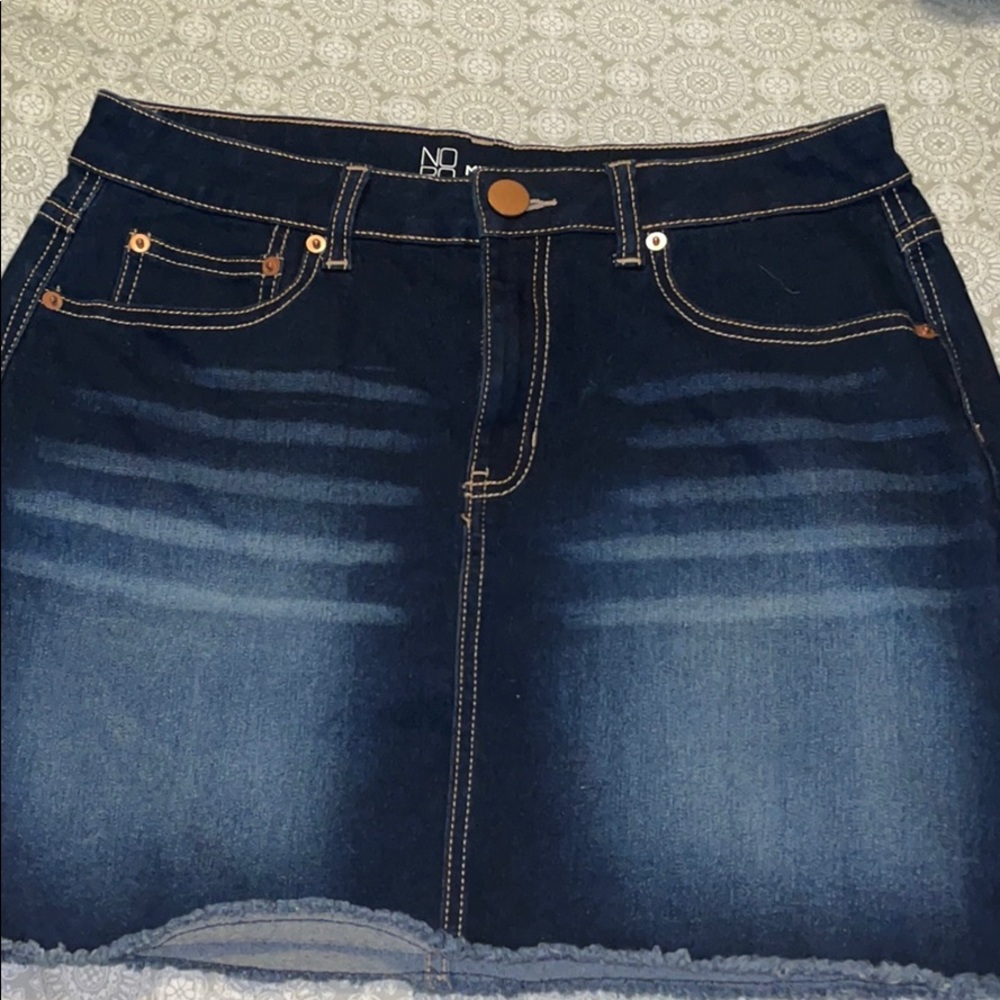 Blue denim skirt